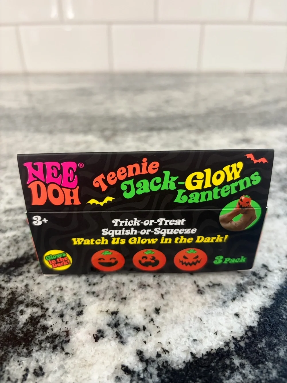 NeeDoh Teenie Jack-Glow Lanterns 3 Pack NEW Sealed Authentic 🎃 Halloween Nee Doh